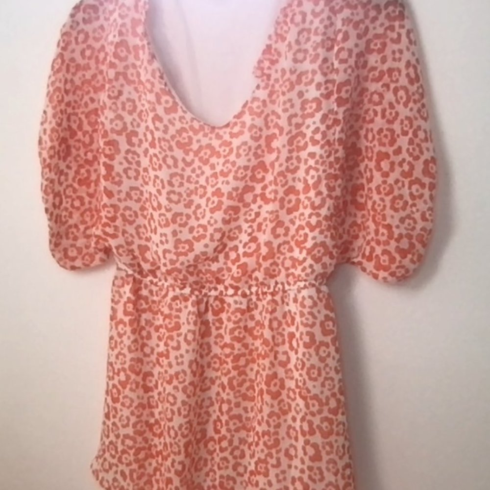 Anthropologie red and white floral blouse, size L